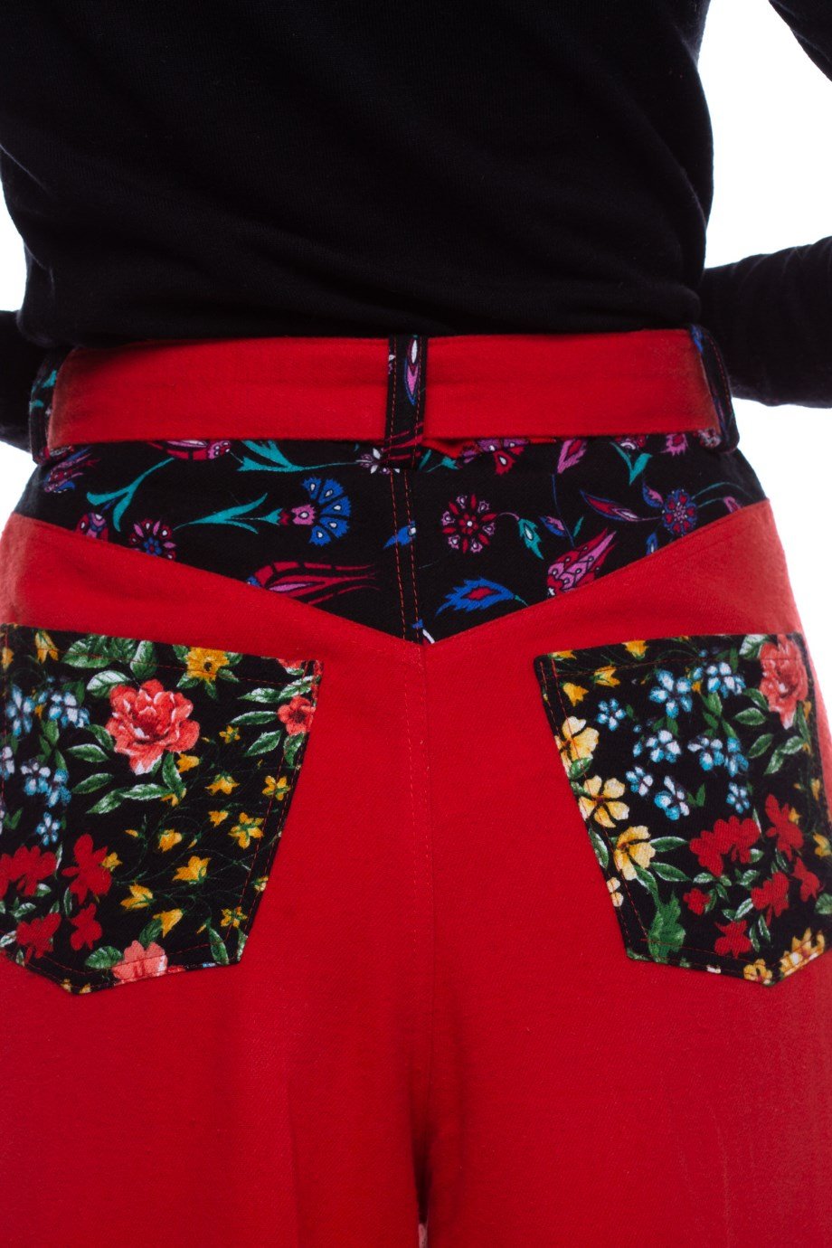 Pazen Kırmızı Geniş Paça Pantolon