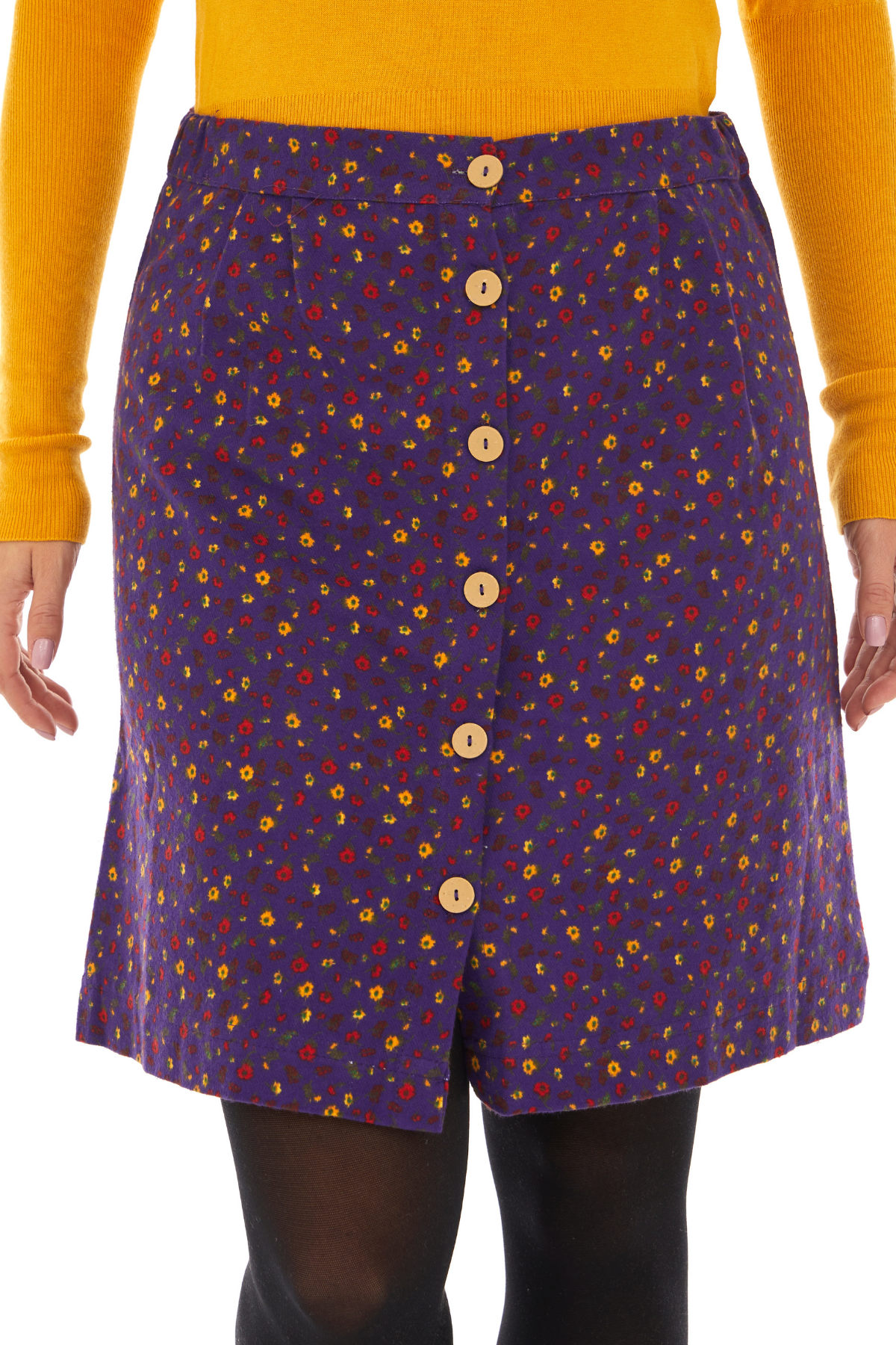 Pazen Mor Çıtır Desen Kısa Etek