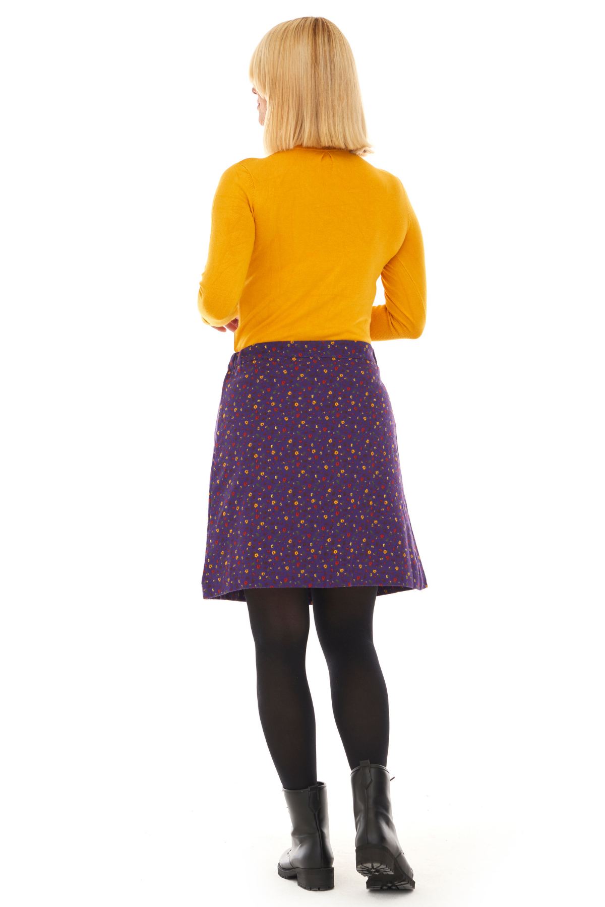 Pazen Mor Çıtır Desen Kısa Etek