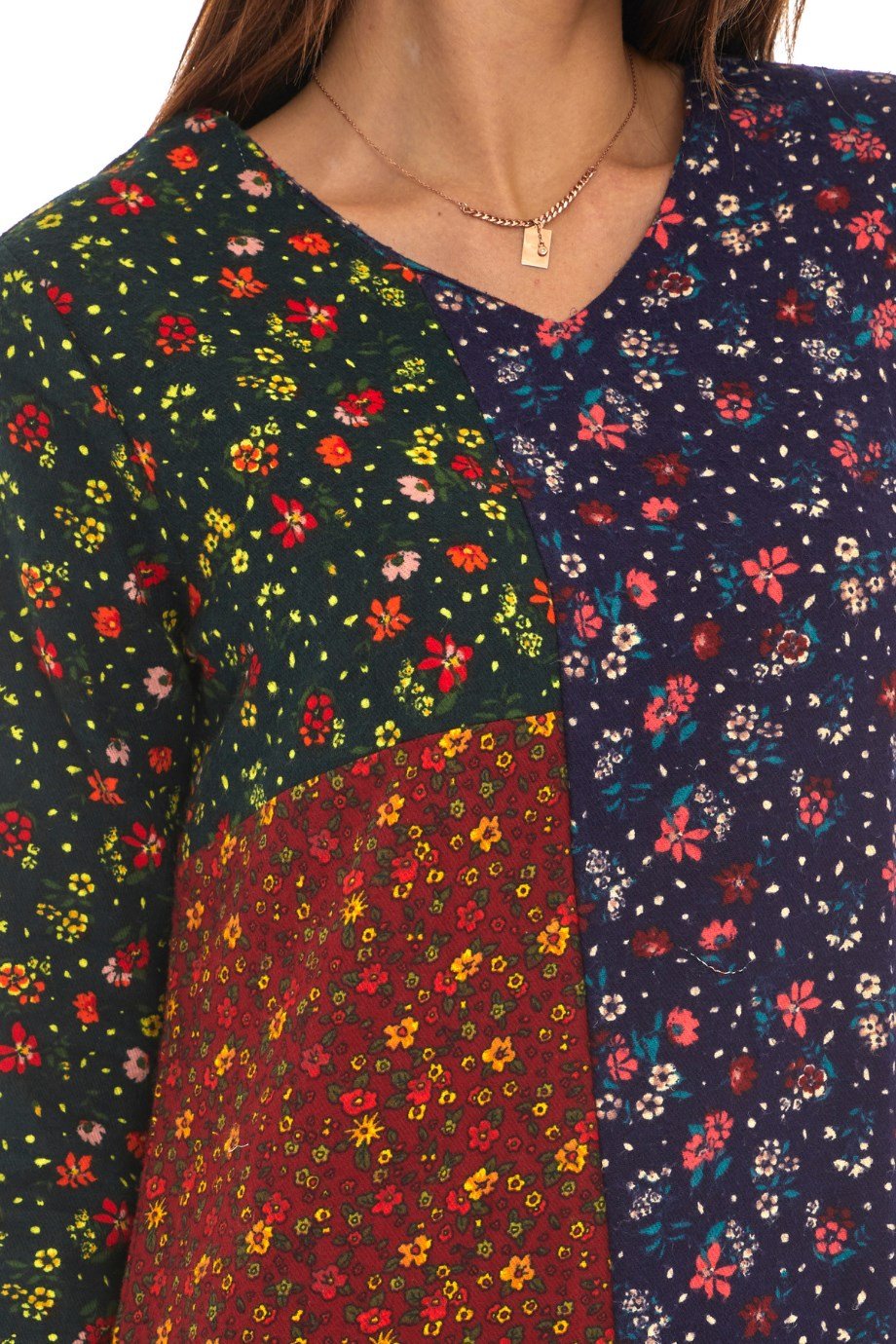 Pazen  Patchwork Kısa Elbise