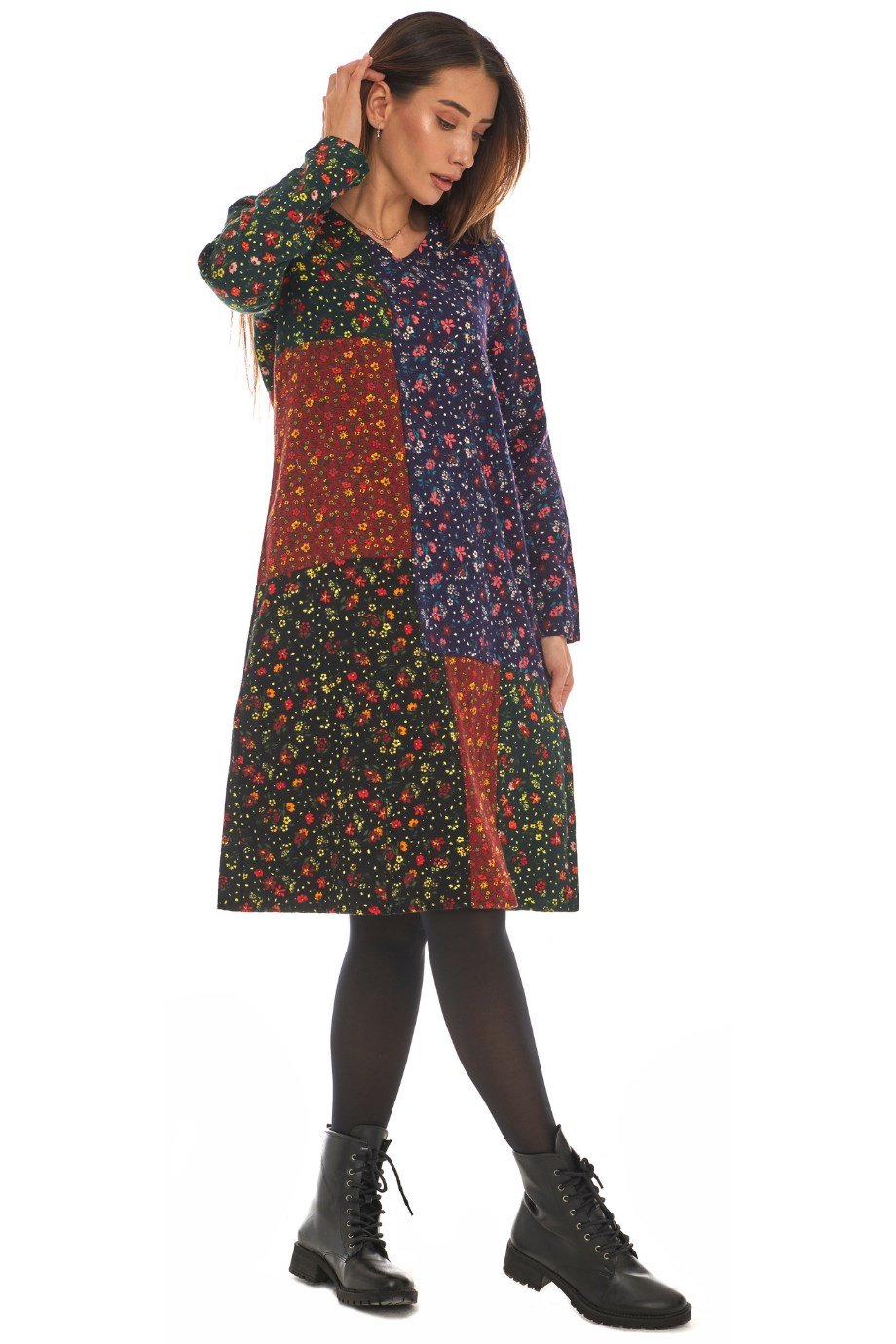 Pazen  Patchwork Kısa Elbise