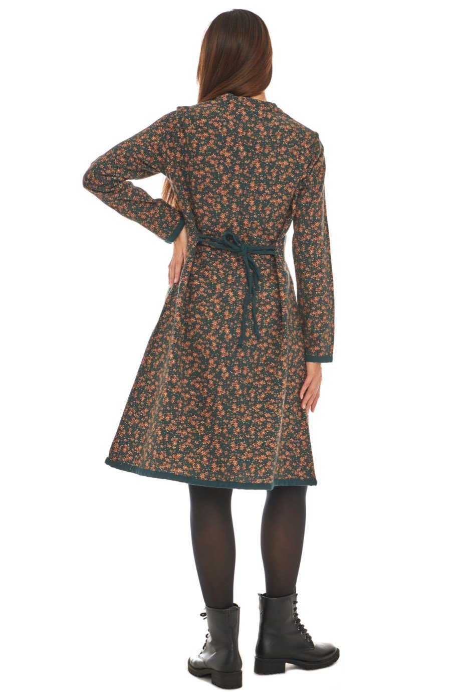 Pazen  Petrol Yıldız Nakışlı Kısa Elbise