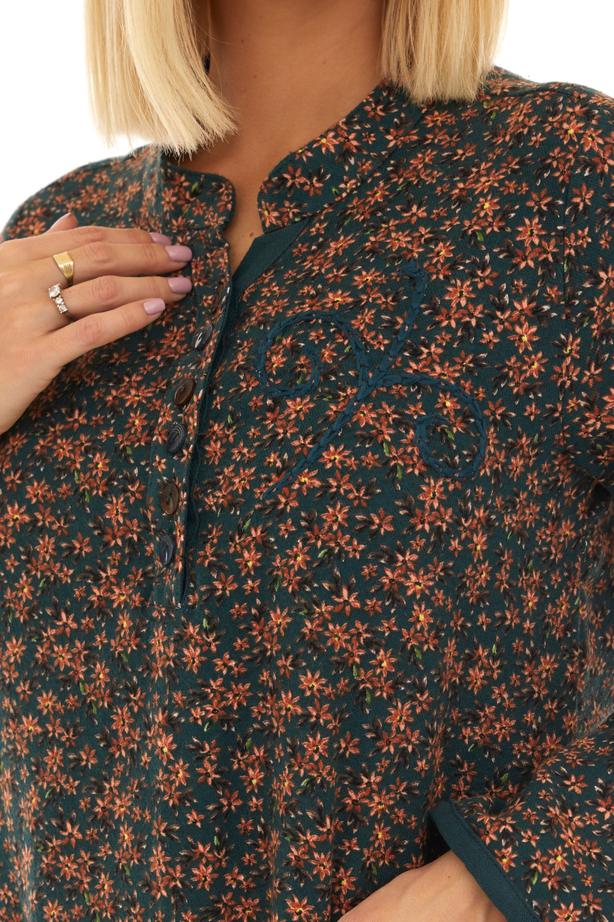 Pazen Petrol Yıldız Nakışlı Uzun Sonbahar ve Kışlık Elbise