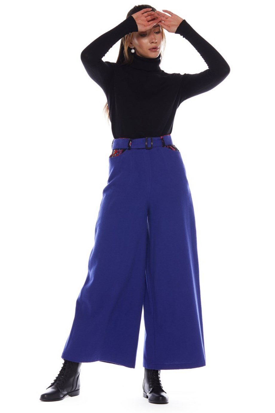 Pazen Saks Geniş Paça Pantolon