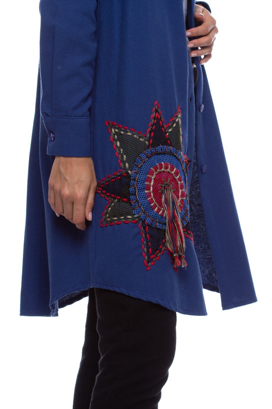 Pazen Saks Otantik İşlemeli Tunik