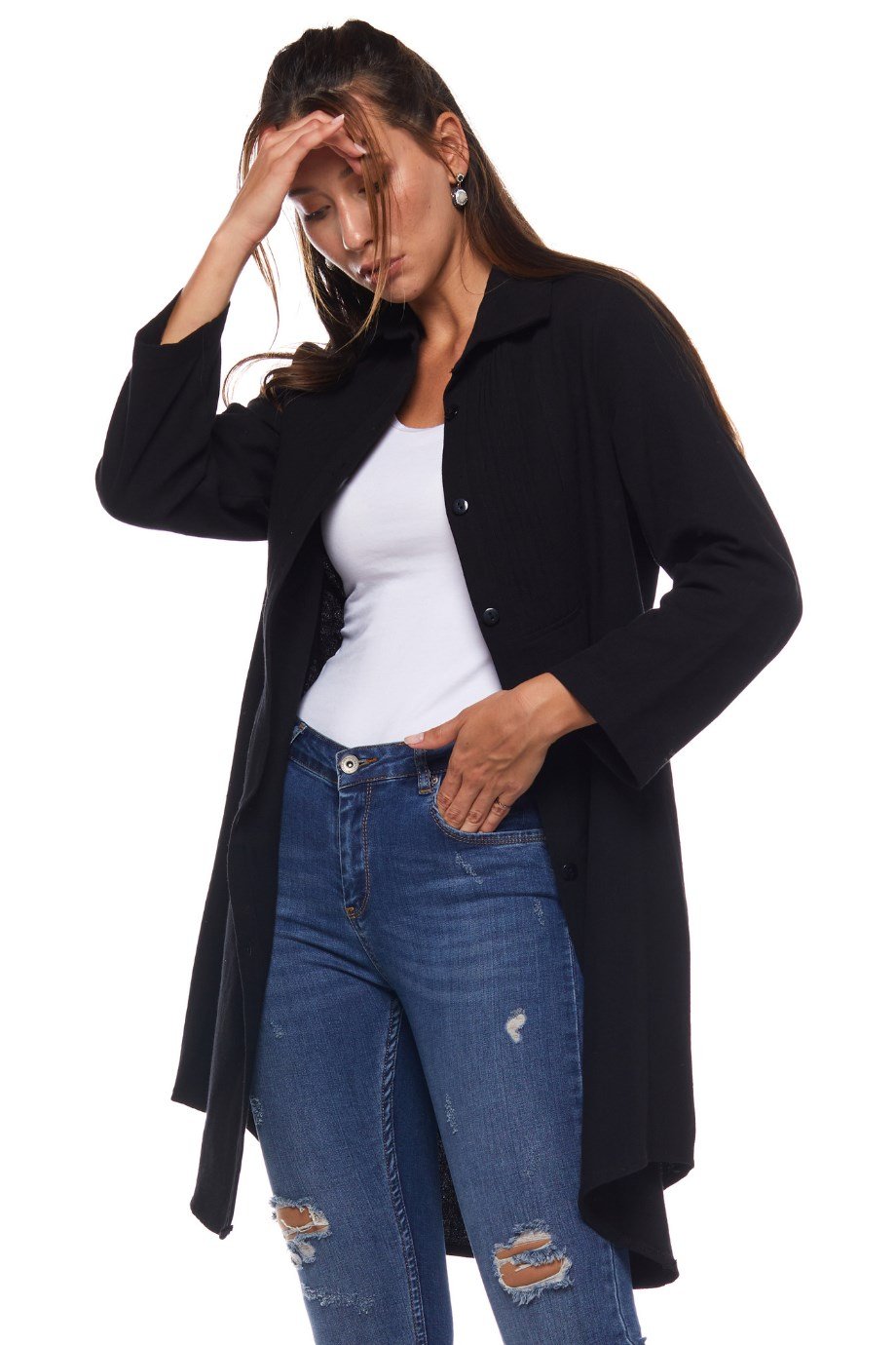 Pazen Siyah  Baskılı Otantik Tunik