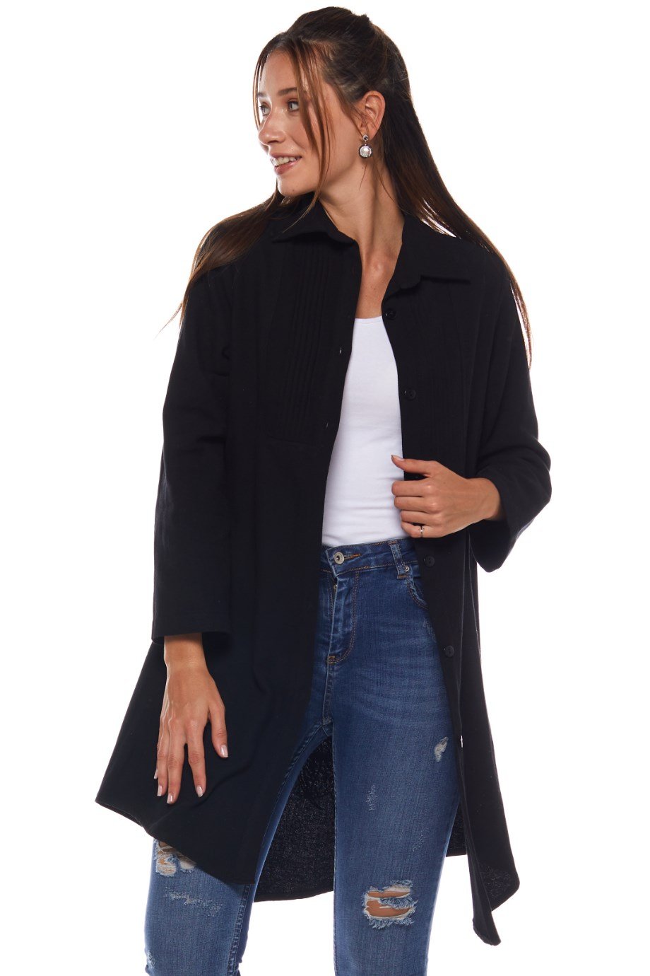 Pazen Siyah  Baskılı Otantik Tunik