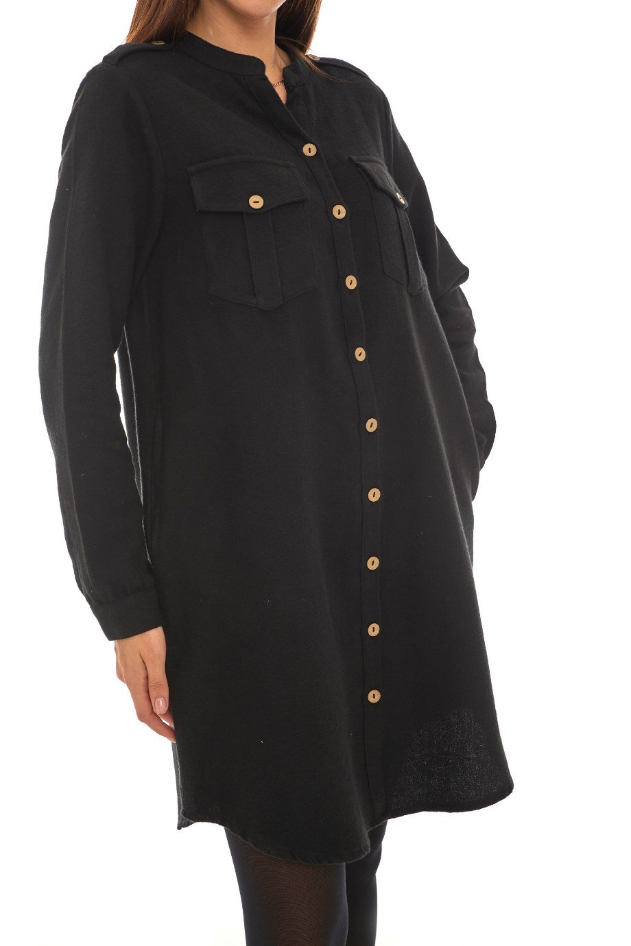 Pazen Siyah Gömlek Elbise