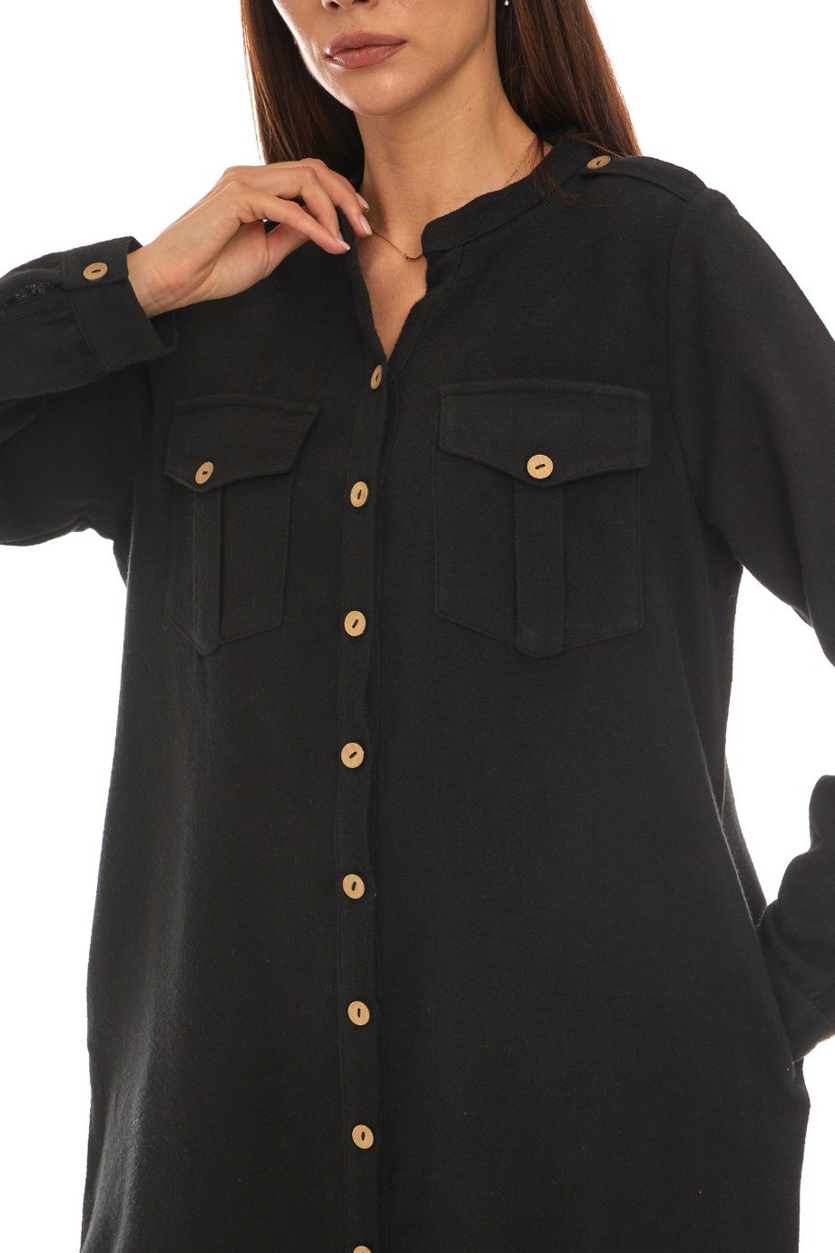 Pazen Siyah Gömlek Elbise