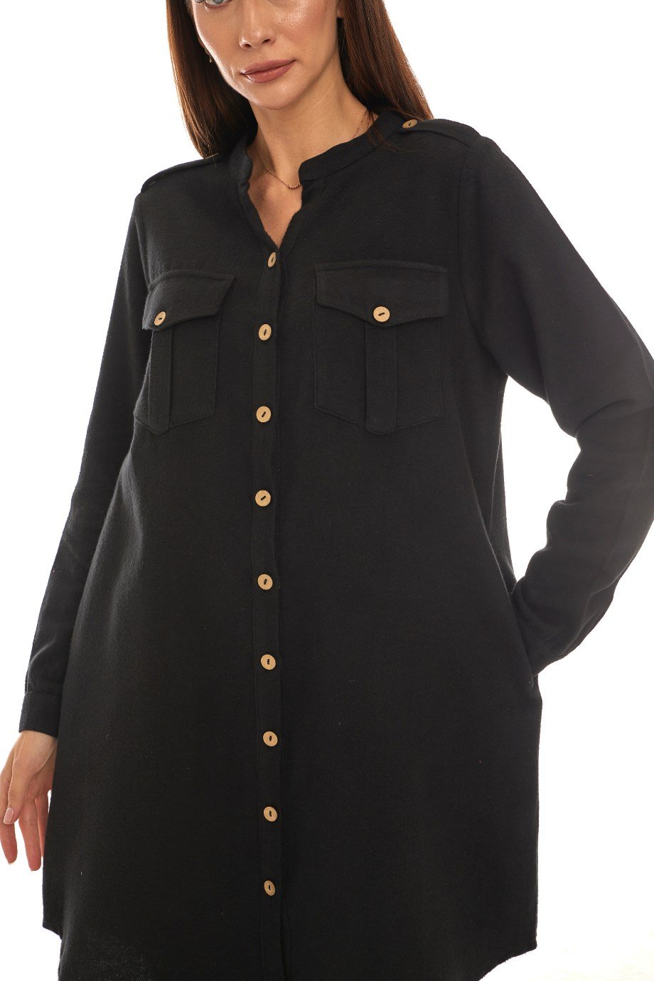 Pazen Siyah Gömlek Elbise