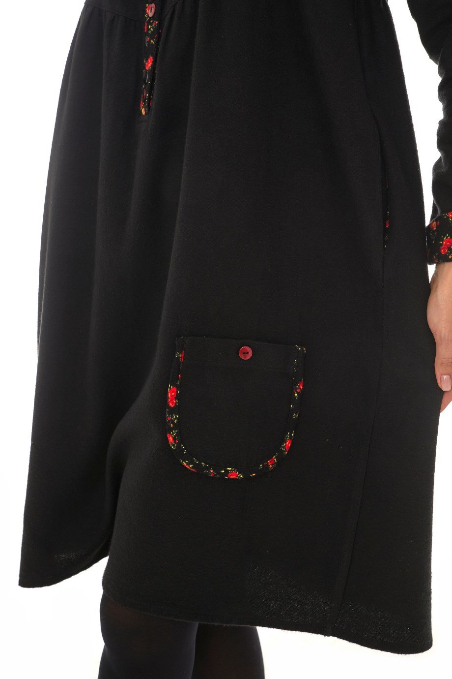 Pazen  Siyah Midi Boy Elbise