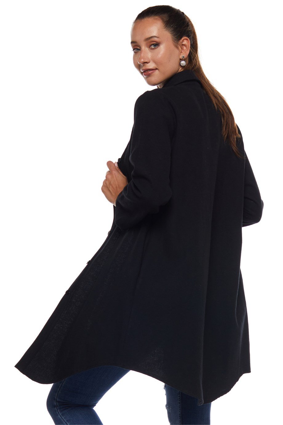 Pazen Siyah Otantik Düz Tunik