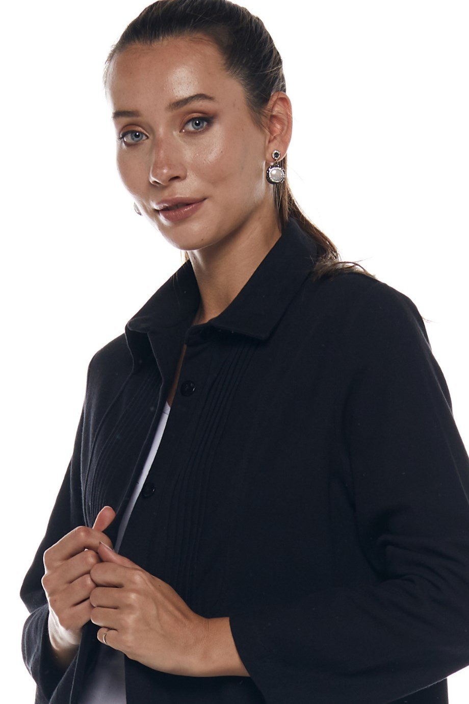 Pazen Siyah Otantik Düz Tunik