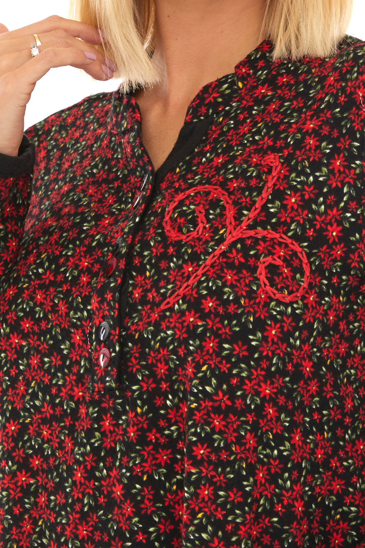 Pazen Siyah Yıldız Nakışlı Uzun Sonbahar ve Kışlık Elbise