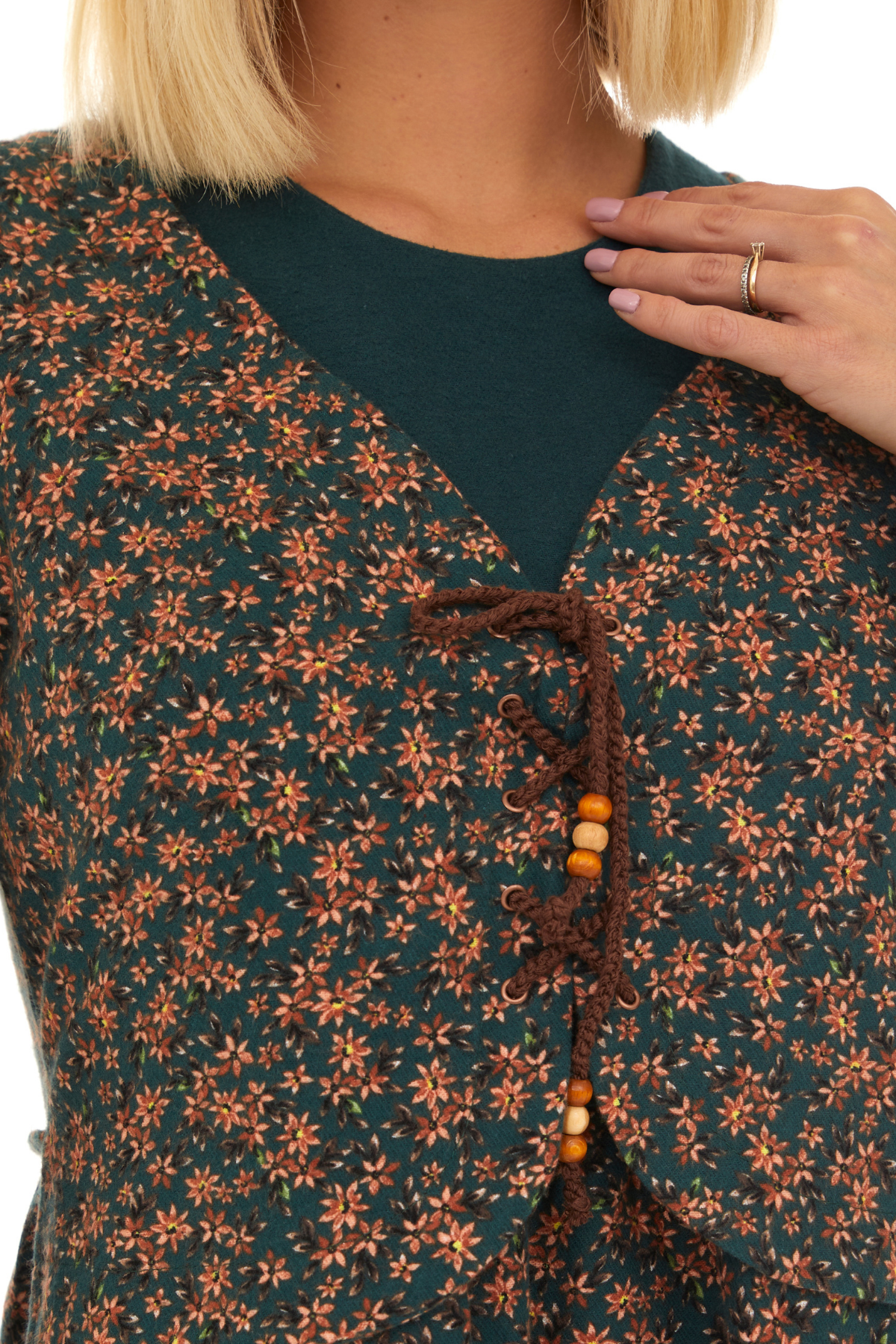 Pazen Yeşil Ceketli Sonbahar Kış Elbise