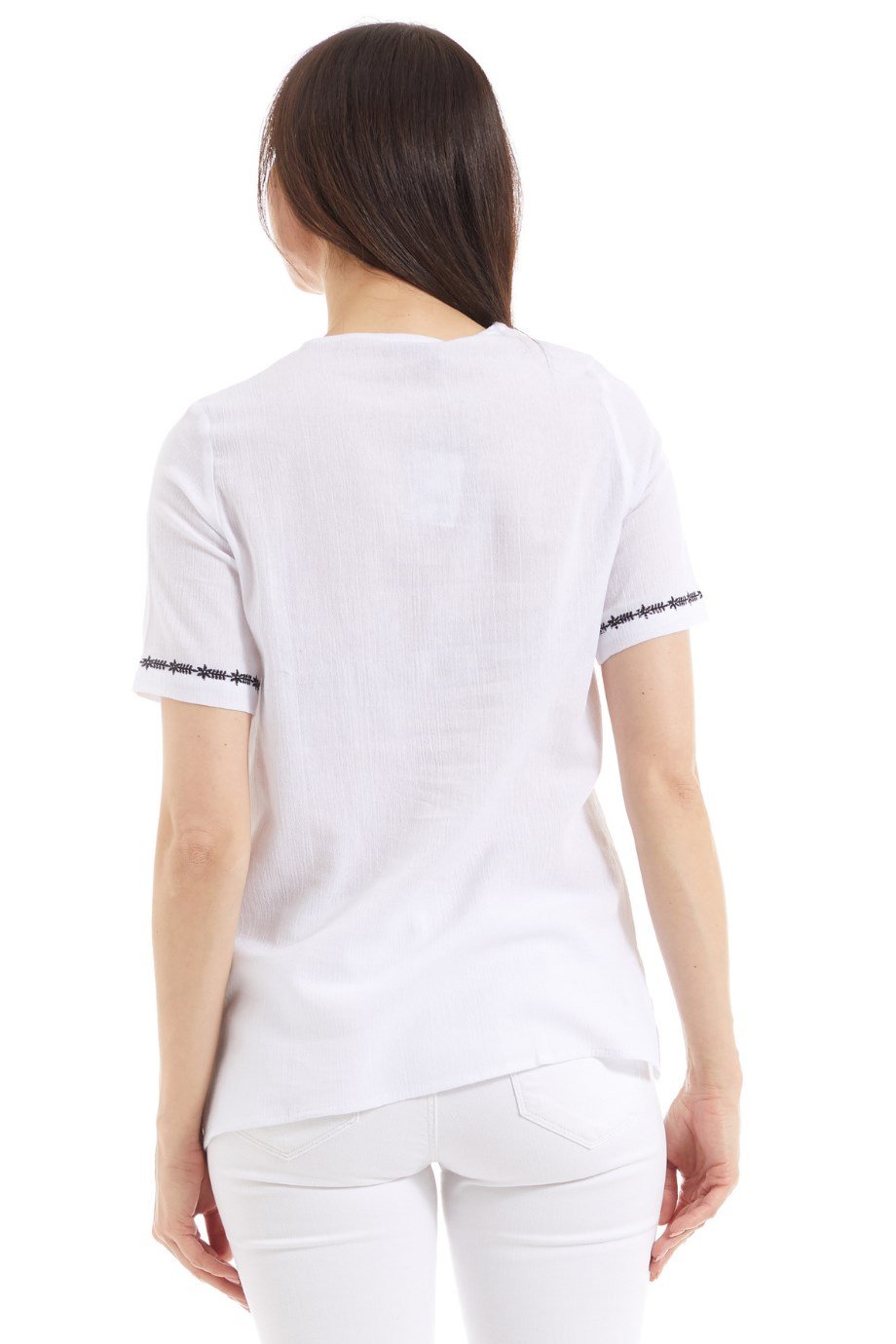 Şile Bezi  Beyaz Nakış İşlemeli Bluz