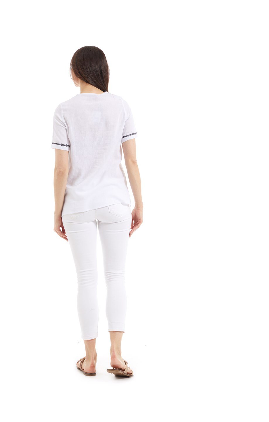 Şile Bezi  Beyaz Nakış İşlemeli Bluz