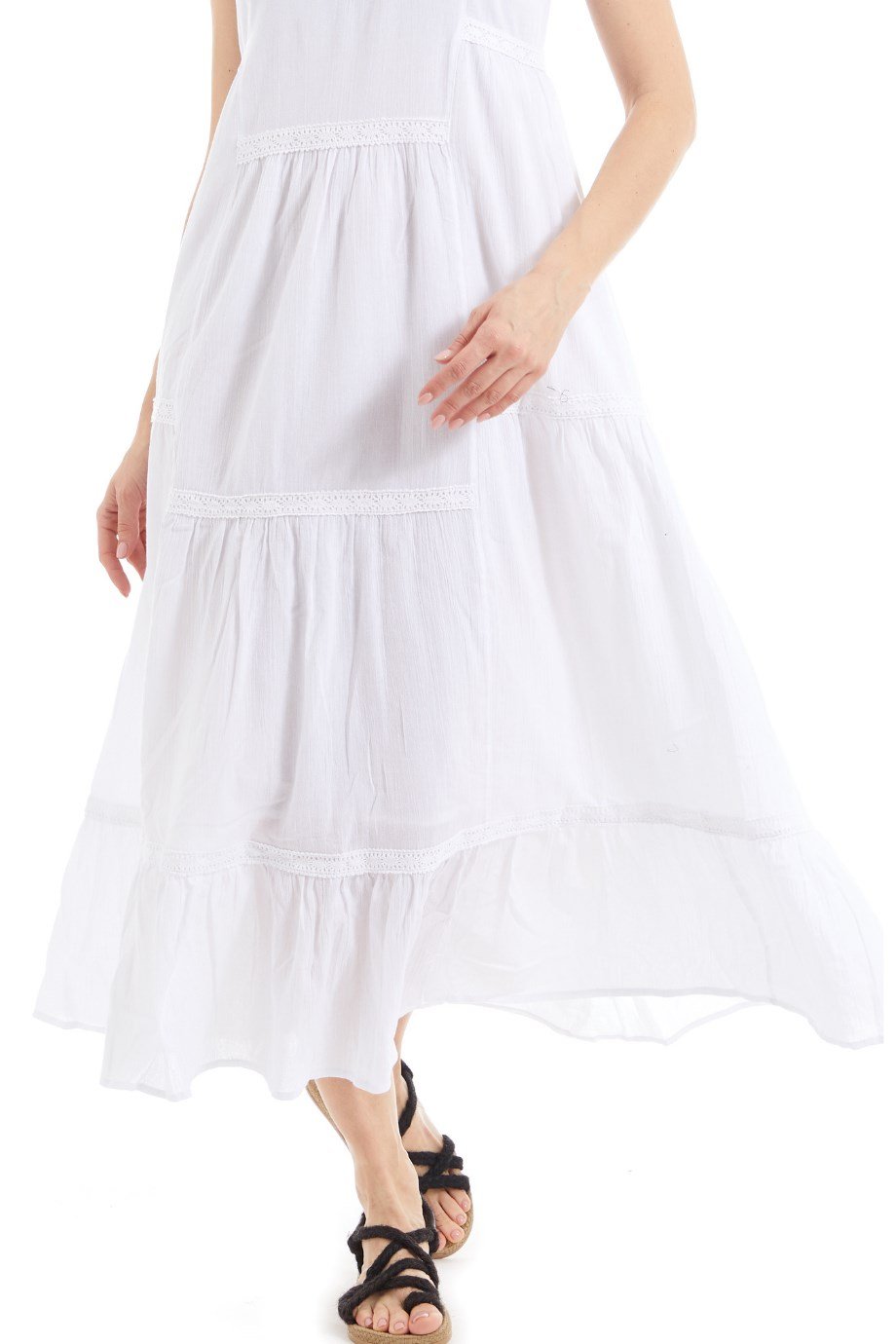 Şile Bezi Beyaz Otantik Nakışlı Elbise