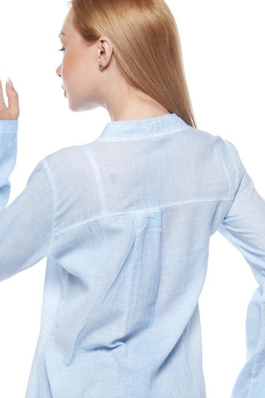 Şile Bezi Buz Mavi Uzun Kollu Tunik