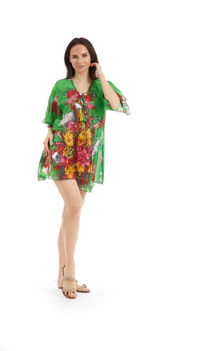 Şile Bezi Fıstık Yeşili Vual Pano Desen Pareo