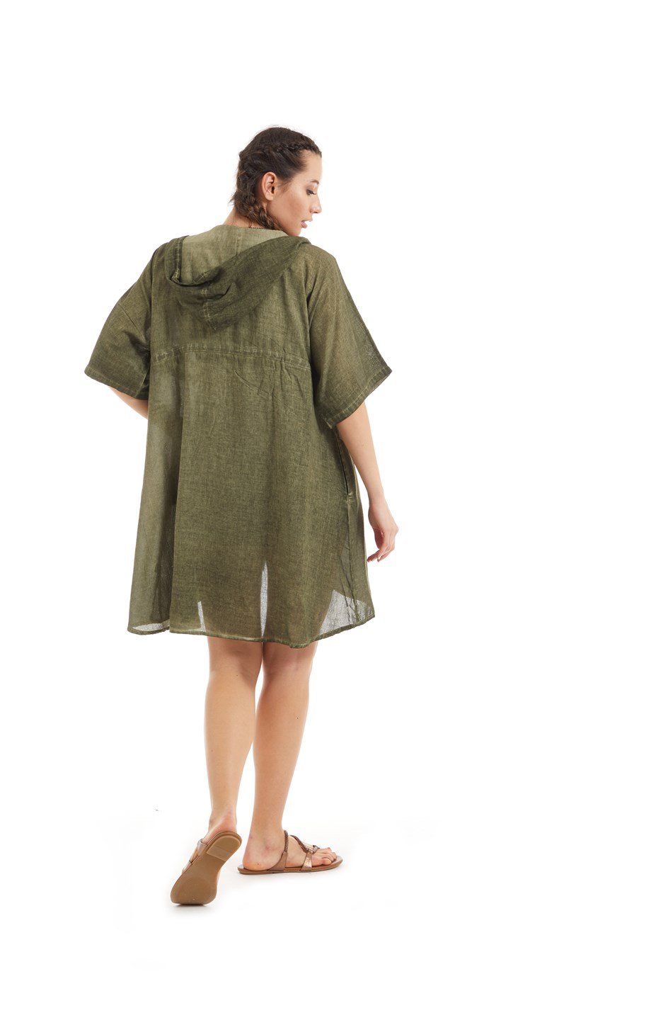 Şile Bezi Haki Kumsal Tunik