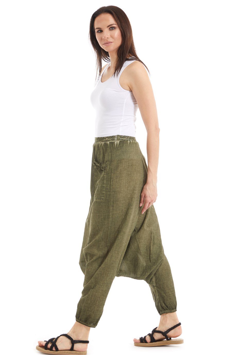 Şile Bezi Haki Otantik  Şalvar