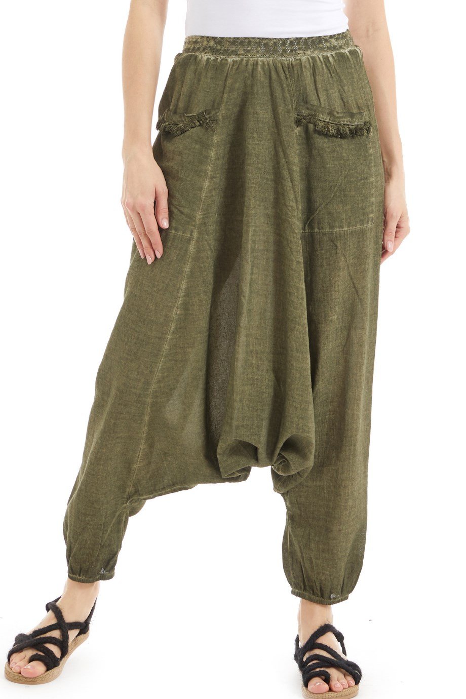 Şile Bezi Haki Otantik  Şalvar