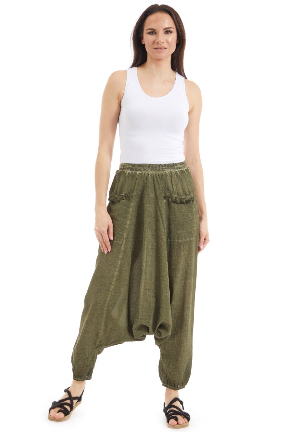 Şile Bezi Haki Otantik  Şalvar