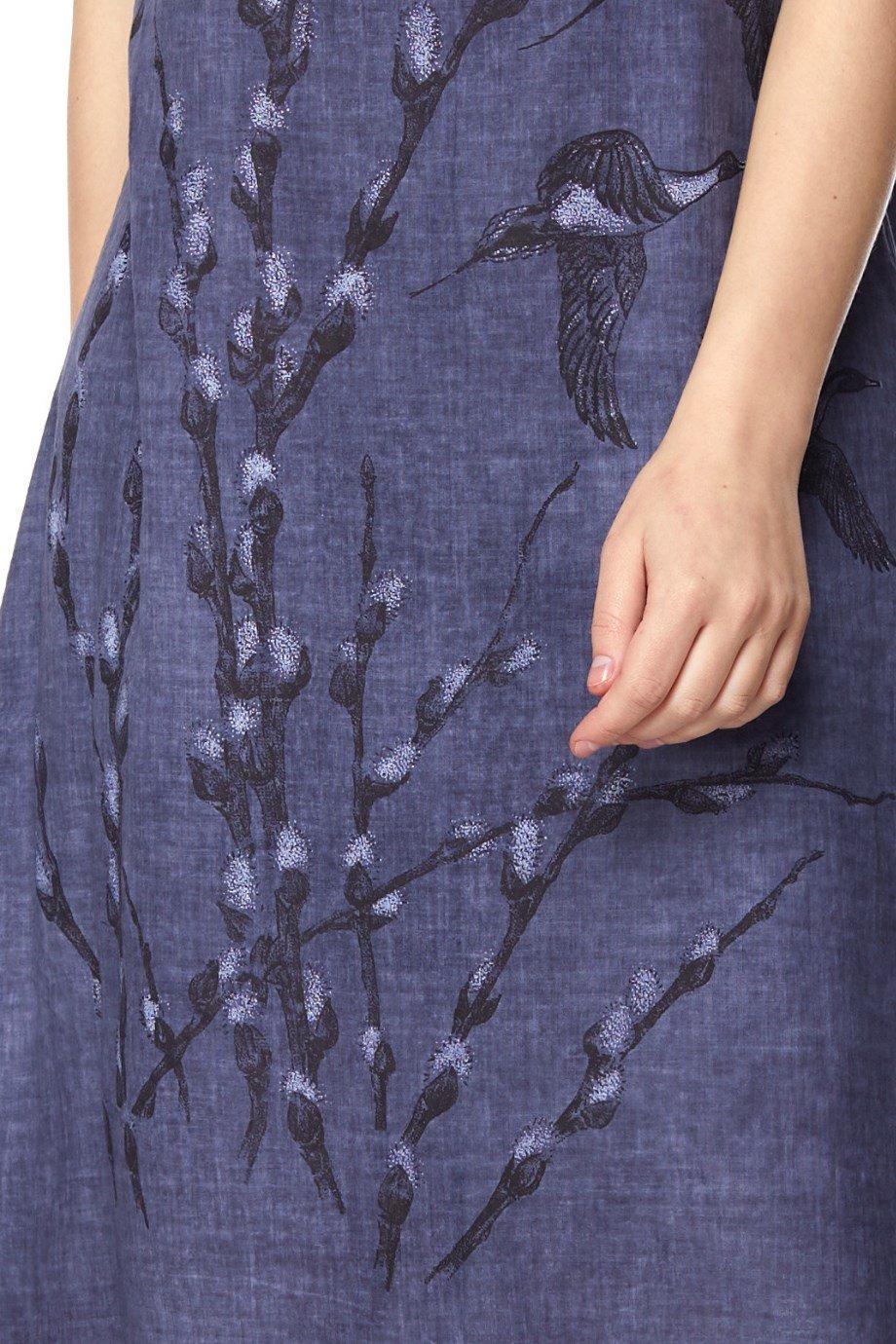 Şile Bezi İndigo Kolsuz Doğa Elbise