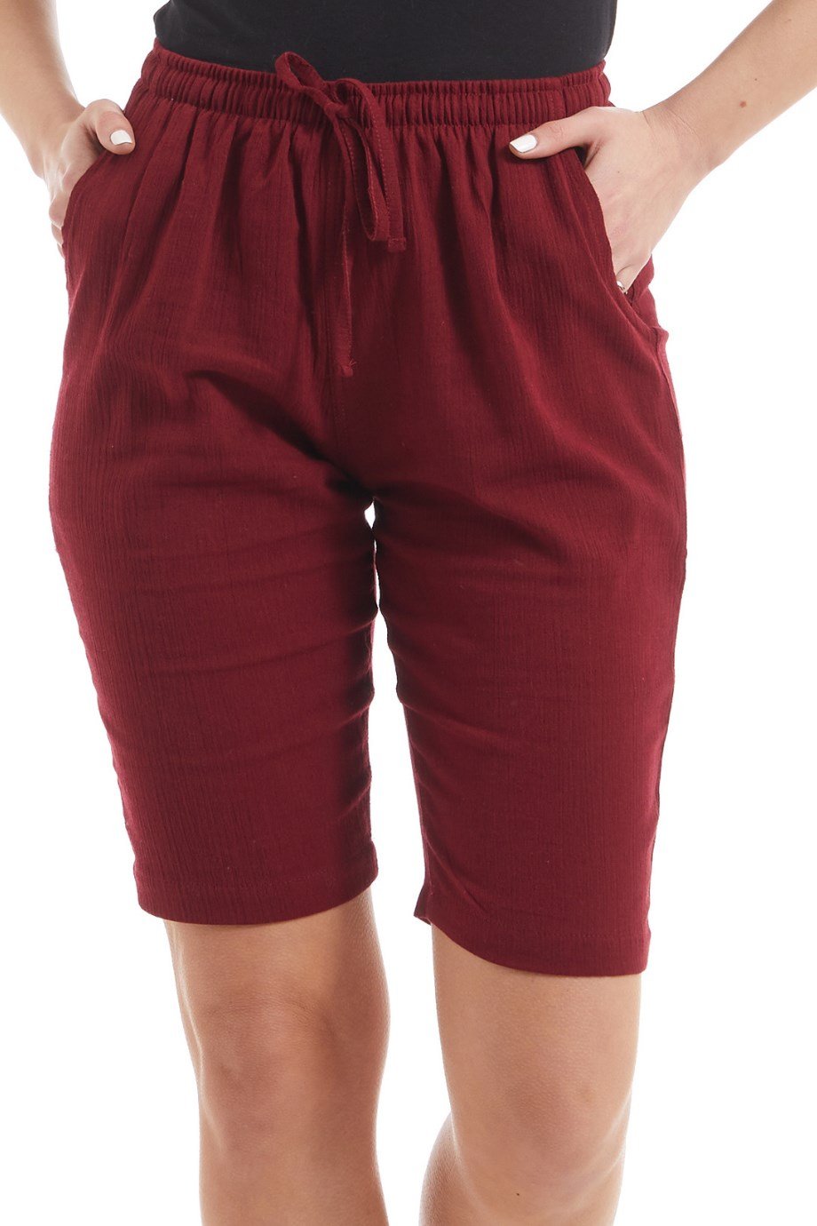 Şile Bezi Kadın Bordo Şort