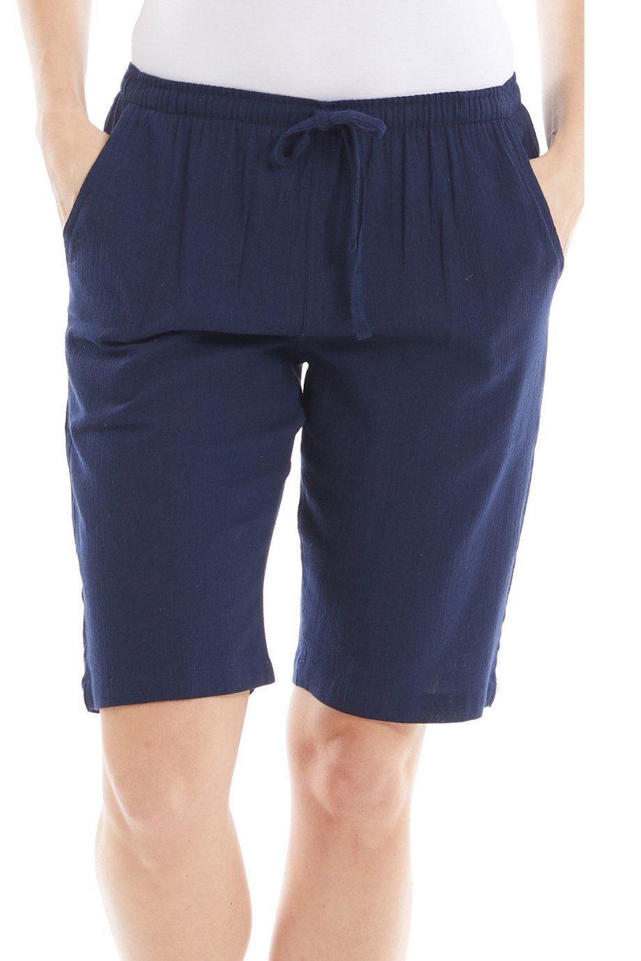 Şile Bezi Kadın Lacivert Cepli Şort