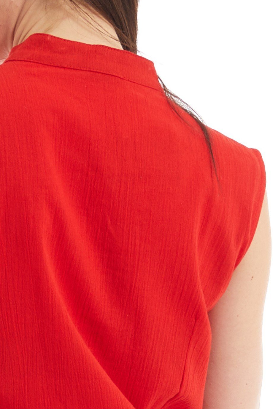 Şile Bezi Kırmızı Düğmeli Bluz