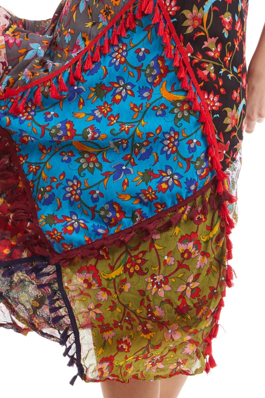 Şile Bezi Kırmızı Patchwork Elbise