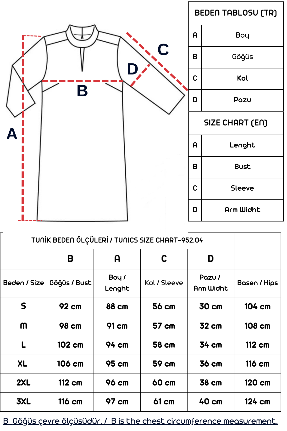 Şile Bezi Kırmızı Uzun Kollu Tunik
