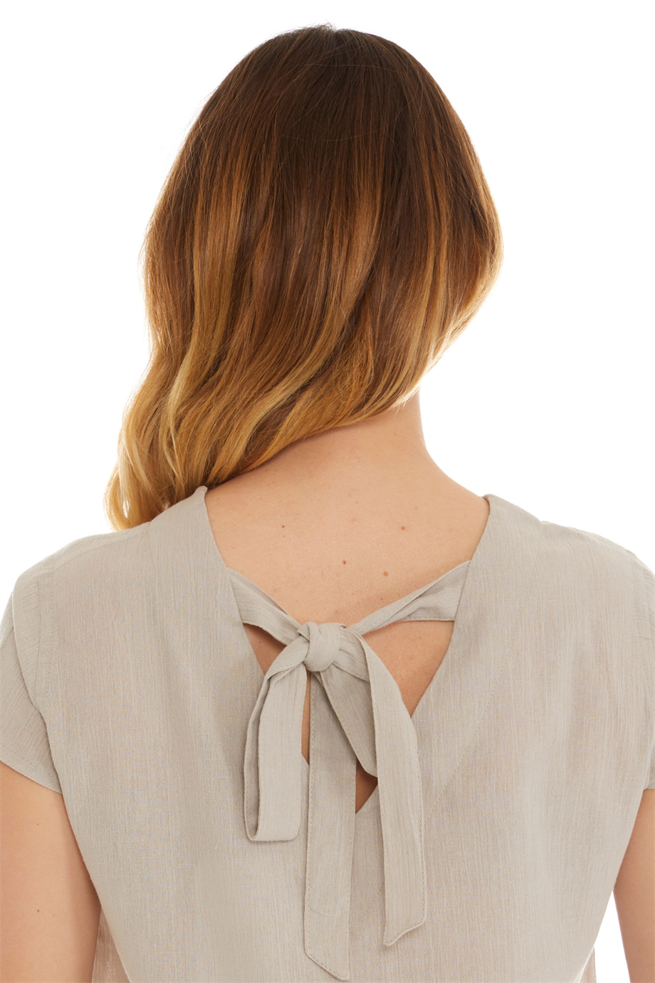 Şile Bezi Kısa Kol Taş Bağlama Detaylı Bluz 