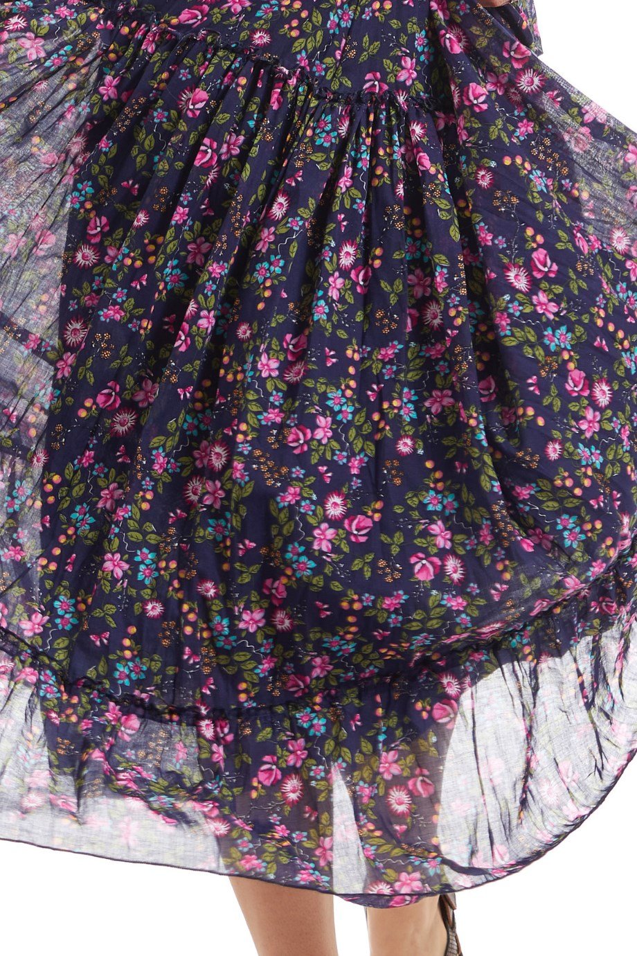 Şile Bezi Koyu Mor Tomurcuk Vual Uzun Etek