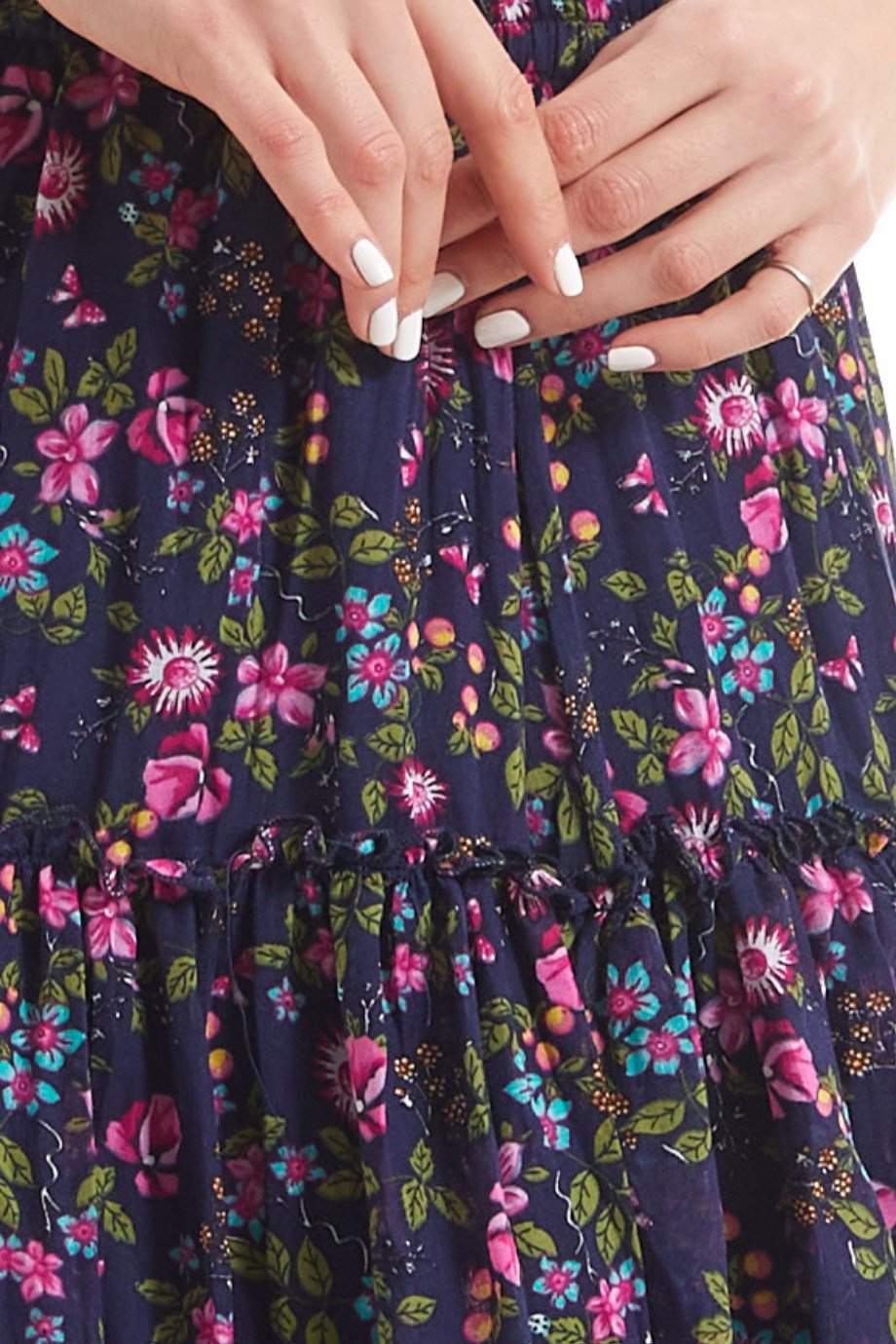 Şile Bezi Koyu Mor Tomurcuk Vual Uzun Etek