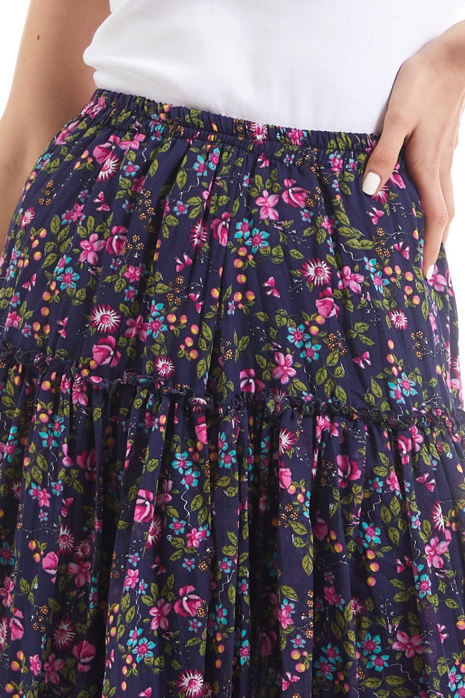 Şile Bezi Koyu Mor Tomurcuk Vual Uzun Etek