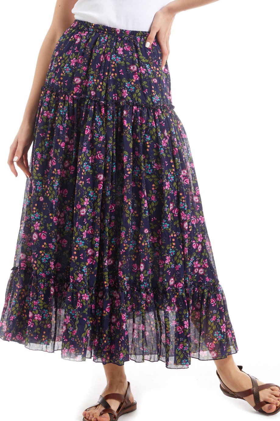 Şile Bezi Koyu Mor Tomurcuk Vual Uzun Etek