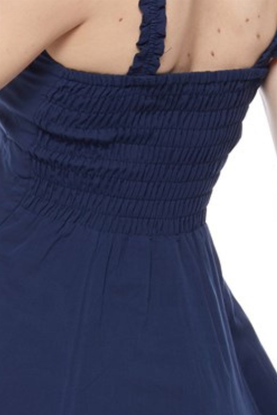 Şile Bezi Mor Askılı Asimetrik Elbise