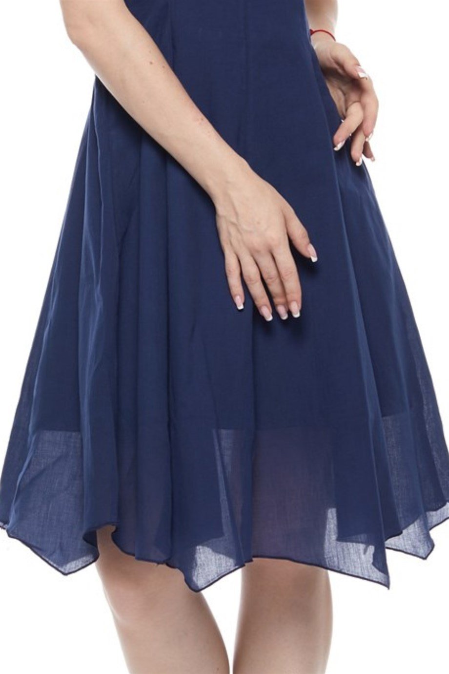 Şile Bezi Mor Askılı Asimetrik Elbise