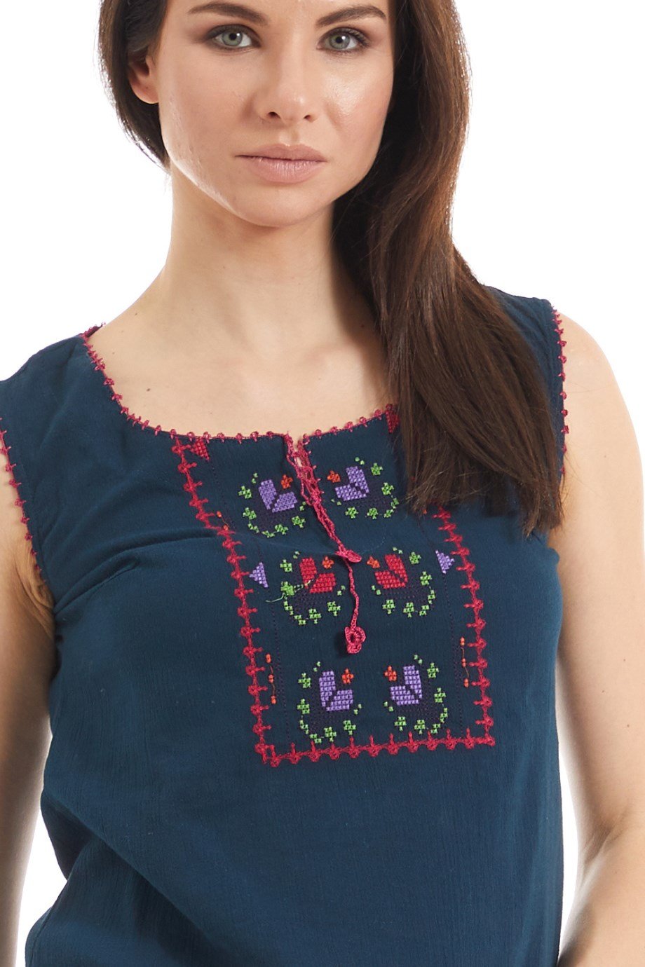 Şile Bezi Petrol Nakış İşlemeli Atlet-Şort Takım