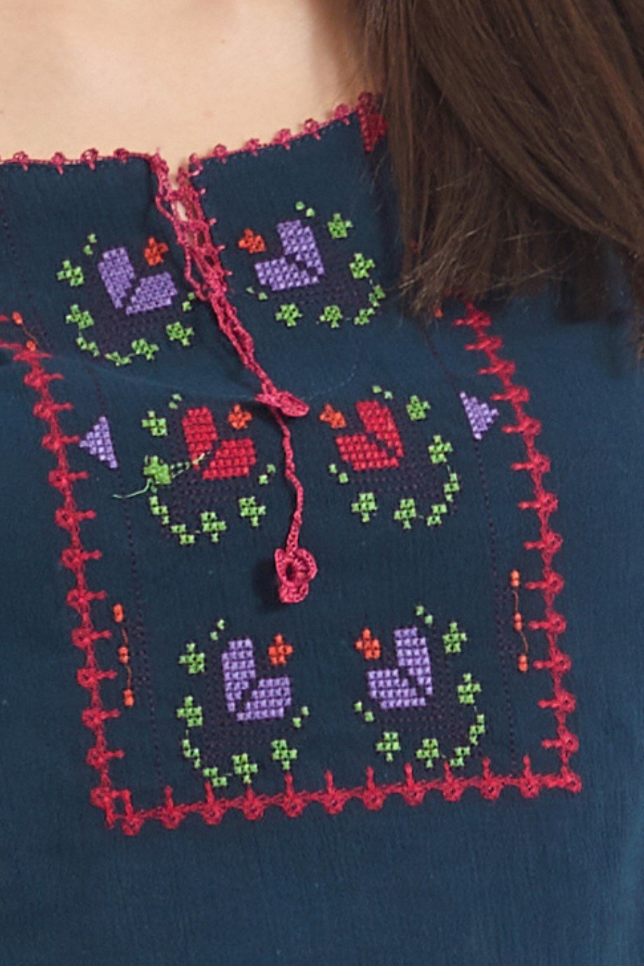 Şile Bezi Petrol Nakış İşlemeli Atlet-Şort Takım