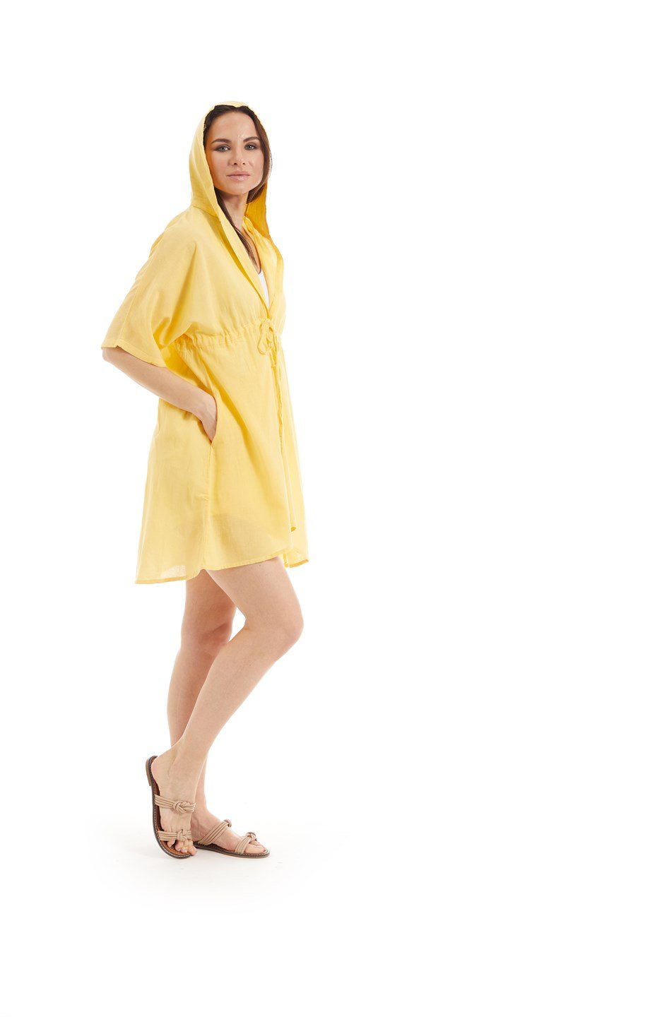 Şile Bezi Sarı Kumsal Tunik