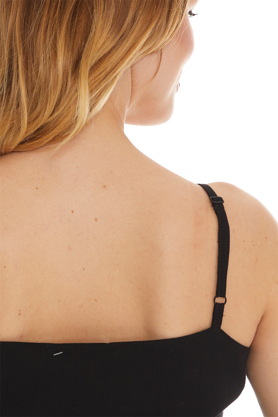 Şile Bezi Siyah Askılı Çiçekli Bluz