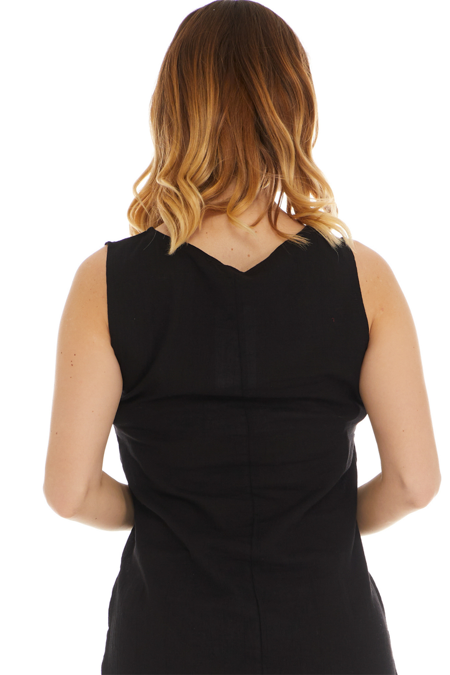 Şile Bezi Siyah Kombinezon Uzun Elbise Astarı Kalın Atlet Askılı