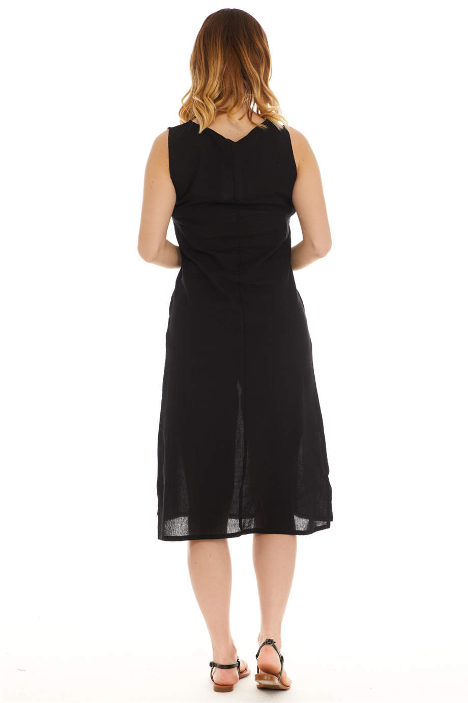 Şile Bezi Siyah Kombinezon Uzun Elbise Astarı Kalın Atlet Askılı