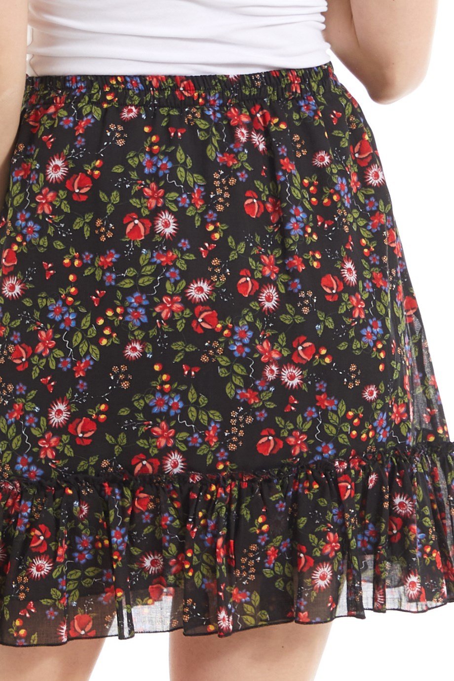 Şile Bezi Siyah Tomurcuk Vual Kısa Etek