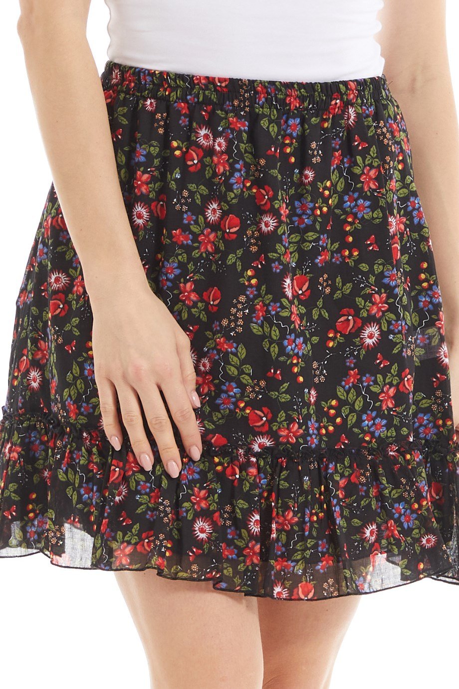 Şile Bezi Siyah Tomurcuk Vual Kısa Etek