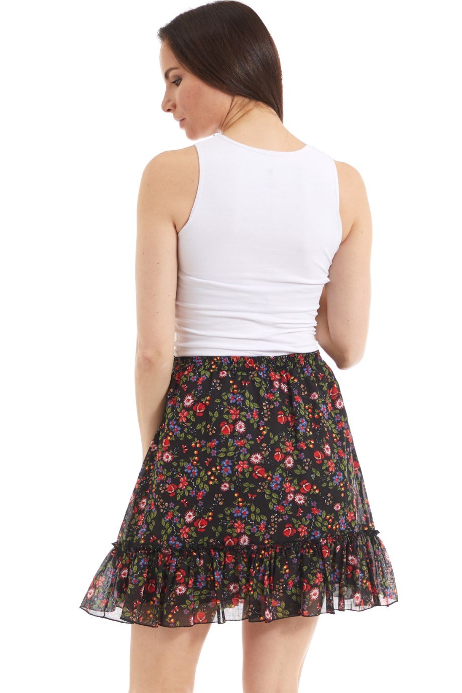 Şile Bezi Siyah Tomurcuk Vual Kısa Etek